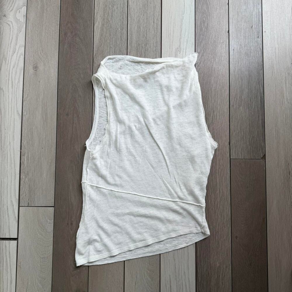 We The Free by Free People One Shoulder Linen Blend Top Size M